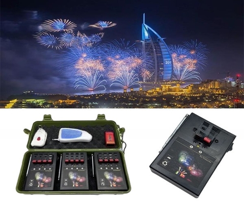 70-100m Estadio de control remoto Fuente de agua fría interior Base Sistema de disparo electrónico Fuegos artificiales