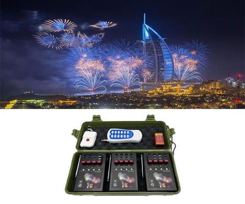 70-100m Estadio de control remoto Fuente de agua fría interior Base Sistema de disparo electrónico Fuegos artificiales