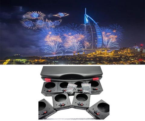 70-100m Estadio de control remoto Fuente de agua fría interior Base Sistema de disparo electrónico Fuegos artificiales