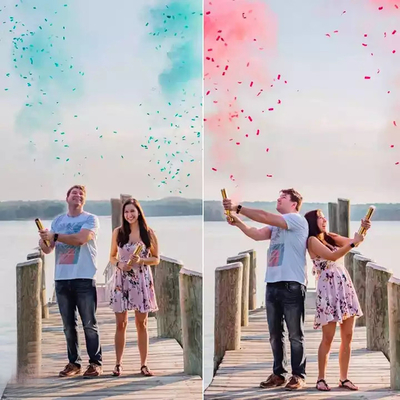 Stageli Confeti de boda portátil Cañón biodegradable Revela el género Poppers
