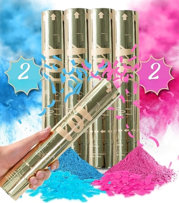 Pink Party Time Confetti Shooter biodegradable para la boda de cumpleaños
