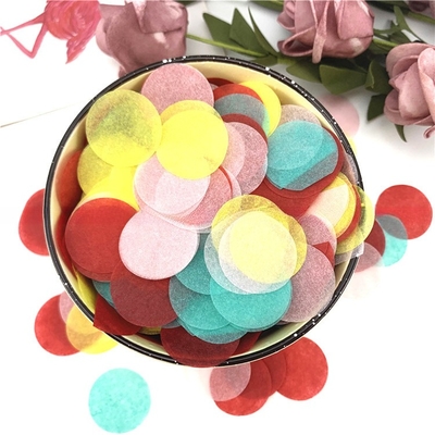 Papel de tejido de forma redonda especial de varios colores Papel decorativo de relleno para embalaje Fiesta de cumpleaños
