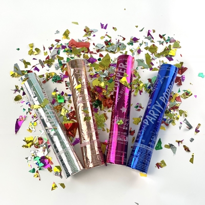 Género Confetti Poppers Biodegradable Género revela el efecto de humo del color de confetti