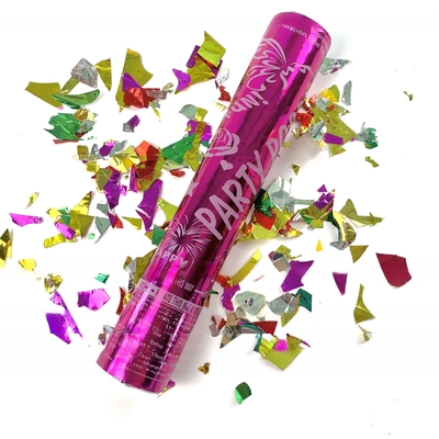 Género Confetti Poppers Biodegradable Género revela el efecto de humo del color de confetti