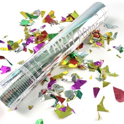Género Confetti Poppers Biodegradable Género revela el efecto de humo del color de confetti