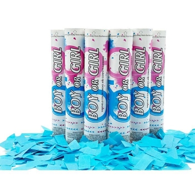 Confeti amigable con el medio ambiente Cannon Confetti Shooter Party Popper Biodegradable Bebé revela el género