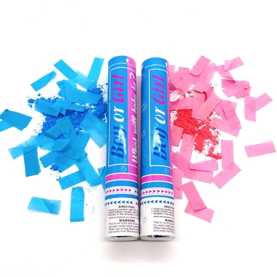 Ali azul rosa confetti biodegradable personalizado humo revela el género confetti polvo cañón fiesta popper confetti