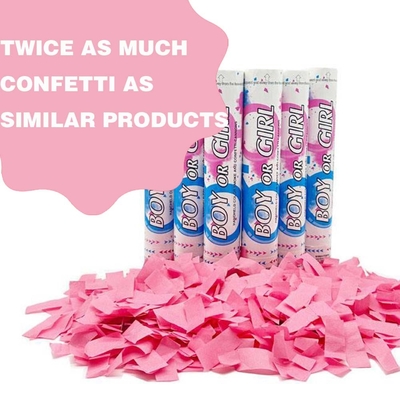 Ali azul rosa confetti biodegradable personalizado humo revela el género confetti polvo cañón fiesta popper confetti