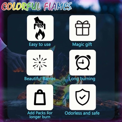 Los paquetes de cambio de color de fuego de MEKER crean un espectáculo colorido para sus hogueras