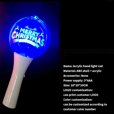 18 * 10CM LED Brillo parpadeante Bastón de bola de concha blanca para suministros de conciertos de festival
