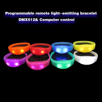 2024 DMX 512 Iluminación Control remoto LED Brazalete RGB Pulseras Brasil luz gira Pulseras LED Con Control DMX