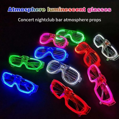Color de juguete LED Obturador Brillo Gafas de fiesta LED Gafas de ojos Navidad Suministros de fiesta Flash Cambiando 3D Gafas luminosas