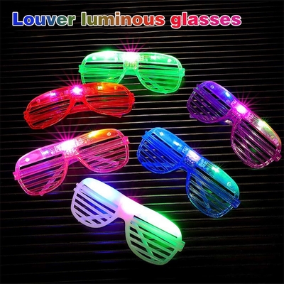 Color de juguete LED Obturador Brillo Gafas de fiesta LED Gafas de ojos Navidad Suministros de fiesta Flash Cambiando 3D Gafas luminosas