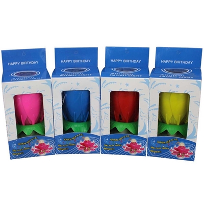 Multicolor girando musical velas de cumpleaños Flor para la celebración