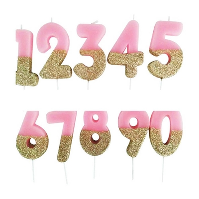 Velas digitales 0-9 Topper Cake lindo rosa arco blanco sombrero pequeño velas de cumpleaños velas de pastel Topper