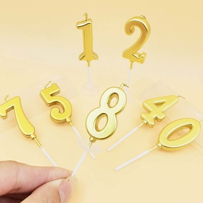 Creativo Oro Plata Diamante Superficie Velas digitales Decoración de pastel de cumpleaños