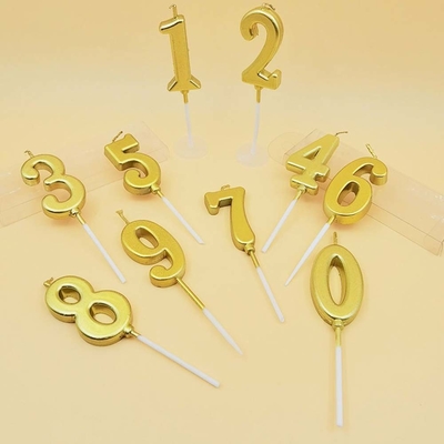 Creativo Oro Plata Diamante Superficie Velas digitales Decoración de pastel de cumpleaños