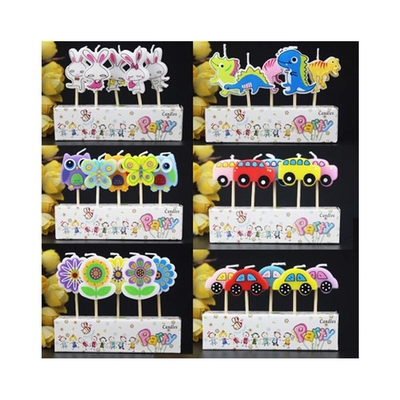 Velas de arte en forma de coche de dibujos animados para niños Decoración de pastel hecha a mano en México Cerca de 110g