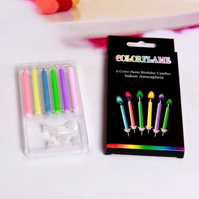 12 Cuenta llamas de colores velas de pastel de cumpleaños sin olor perfecto para feliz cumpleaños