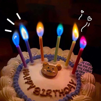 12 Cuenta llamas de colores velas de pastel de cumpleaños sin olor perfecto para feliz cumpleaños