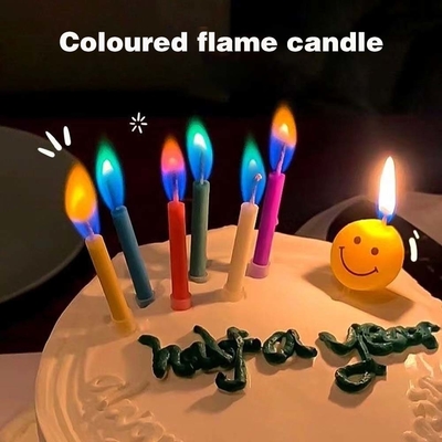12 Cuenta llamas de colores velas de pastel de cumpleaños sin olor perfecto para feliz cumpleaños