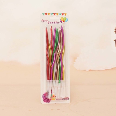 Velas de hilo dorado con curvas de plata Velas de pastel de cumpleaños Decoraciones para fiestas de cumpleaños