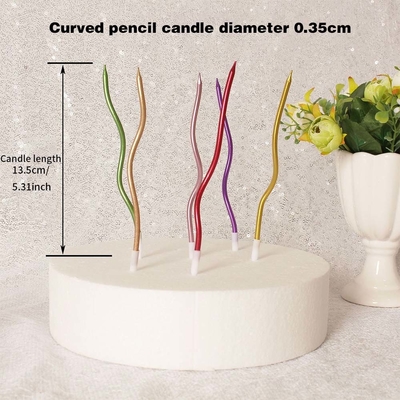 Velas de hilo dorado con curvas de plata Velas de pastel de cumpleaños Decoraciones para fiestas de cumpleaños