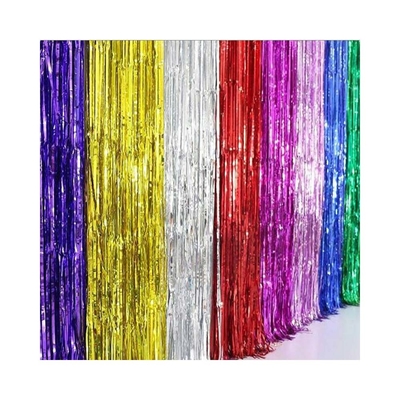 Foro de la fiesta de cumpleaños Photo Booth Fringe Tassel Puerta de papel de aluminio Cortina