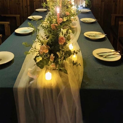Tejido de túle de poliéster personalizado Tintura suave Color puro Para decoración de bodas al aire libre