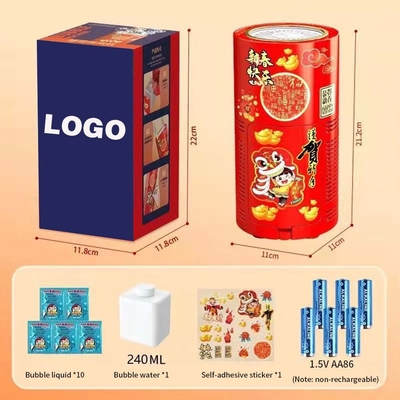 Regalo para el Año Nuevo Chino Dmx Tiktok Fully-Automatic Electric Bubble Blowing Toys Reutilizable Fuegos artificiales Máquina de burbujas