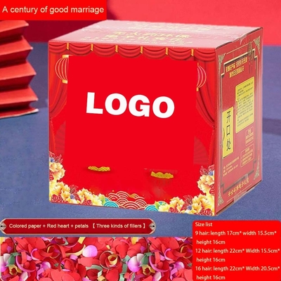 Confeti de boda Artillero de cañón cuadrado efecto personalizado Organización de papel de aluminio colorido