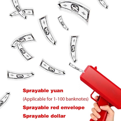 Decoración de fiesta cumpleaños Cañón en efectivo Spray de plástico real Dispersor Pistola Oro juguete Dólar dinero Arma para artículos de fiesta