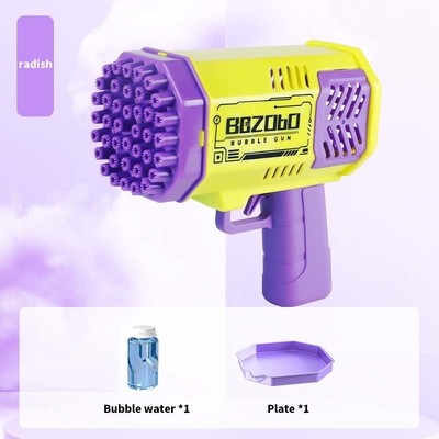 Cañones automáticos de cohetes con burbujas Juguetes sin batería Fuera Brillante Burbujas para niños Juguetes con pistola