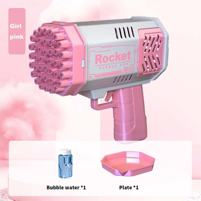 40 agujeros cohete burbuja ametralladora juguete jabón Bazooka para actividades al aire libre