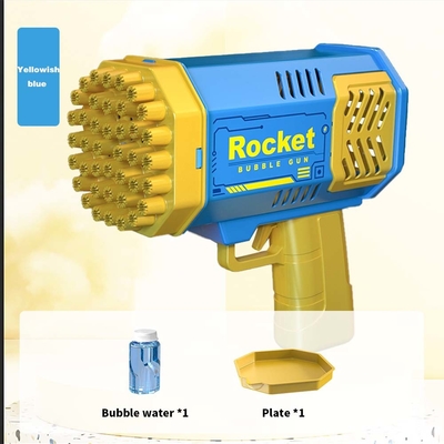 Arma de burbujas cohete 69 agujeros máquina de burbujas de jabón arma de regalo de navidad forma soplador automático con juguetes ligeros para niños