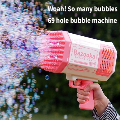 40 agujeros cohete burbuja ametralladora juguete jabón Bazooka para actividades al aire libre
