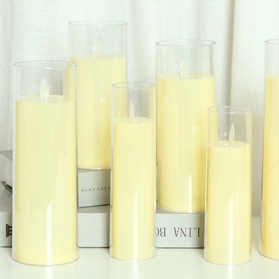 Velas de pilar LED de plástico sin llama personalizadas para la ocasión del Día del Padre