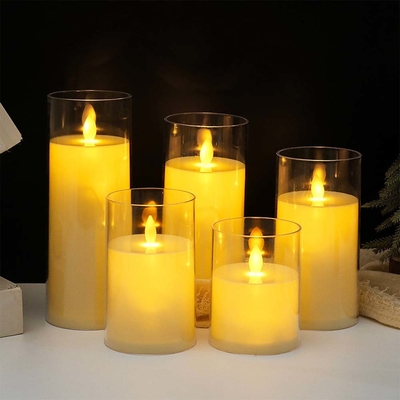 Candela parpadeante sin llama del Día del Padre en taza acrílica LED para decoración de cumpleaños