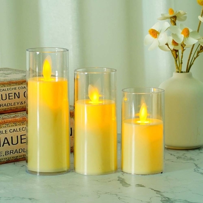 Velas de pilar LED de plástico sin llama personalizadas para la ocasión del Día del Padre