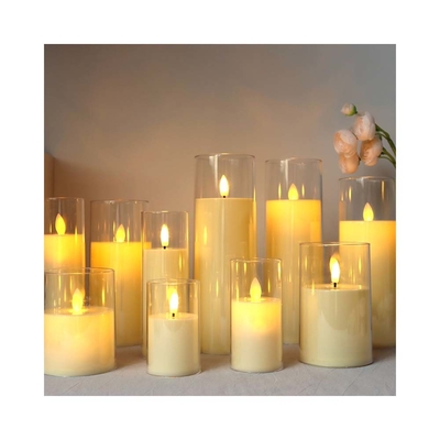 Velas de pilar LED de plástico sin llama personalizadas para la ocasión del Día del Padre
