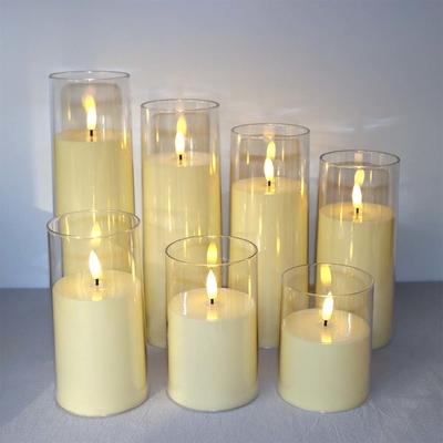 Velas de pilar LED de plástico sin llama personalizadas para la ocasión del Día del Padre