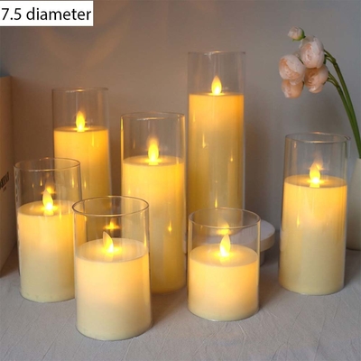 Velas de pilar LED de plástico sin llama personalizadas para la ocasión del Día del Padre