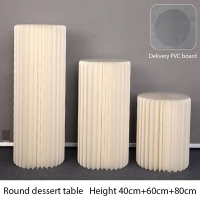 Tabla de postres plegable acrílica cilíndrica en forma personalizada para el papel plegable