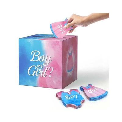 Caja de votación de género de bebé Niños y niñas Caja de juego de votación de género para la decoración de la fiesta de la ducha del bebé