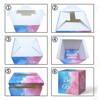 Bolsa de Mujeres y Niños Revelar el Género Cajas de Votación con Tarjeta de Regalo de Votación para Baby Shower Party