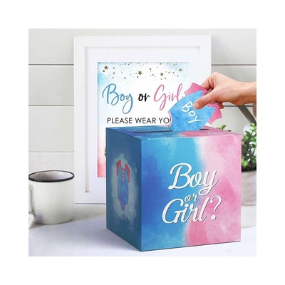 Bolsa de Mujeres y Niños Revelar el Género Cajas de Votación con Tarjeta de Regalo de Votación para Baby Shower Party