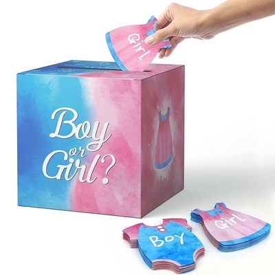 Caja de votación de género de bebé Niños y niñas Caja de juego de votación de género para la decoración de la fiesta de la ducha del bebé