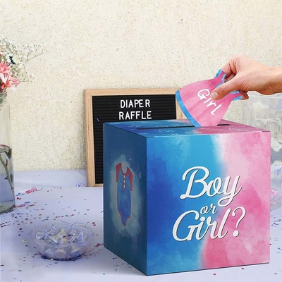 Caja de votación de género de bebé Niños y niñas Caja de juego de votación de género para la decoración de la fiesta de la ducha del bebé