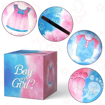 Caja de votación de género de bebé Niños y niñas Caja de juego de votación de género para la decoración de la fiesta de la ducha del bebé