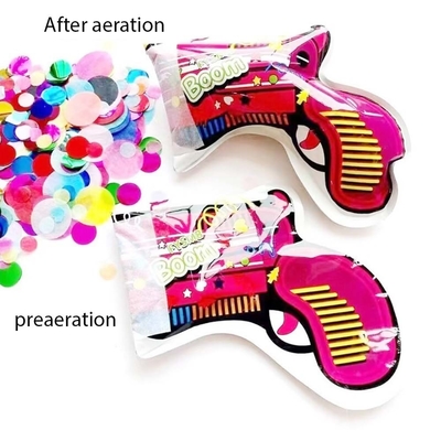 Automático inflables fuegos artificiales arma de juguete película de aluminio Navidad boda Hotel fiesta de Año Nuevo atmósfera globos metálicos pistola